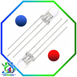 DIODO LED BICOLOR CA 5MM 3V 20MA ROJO Y AZUL  (1 UNIDAD)