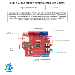 SHIELD AUDIO STEREO REPRODUCTOR MP3 VS1053