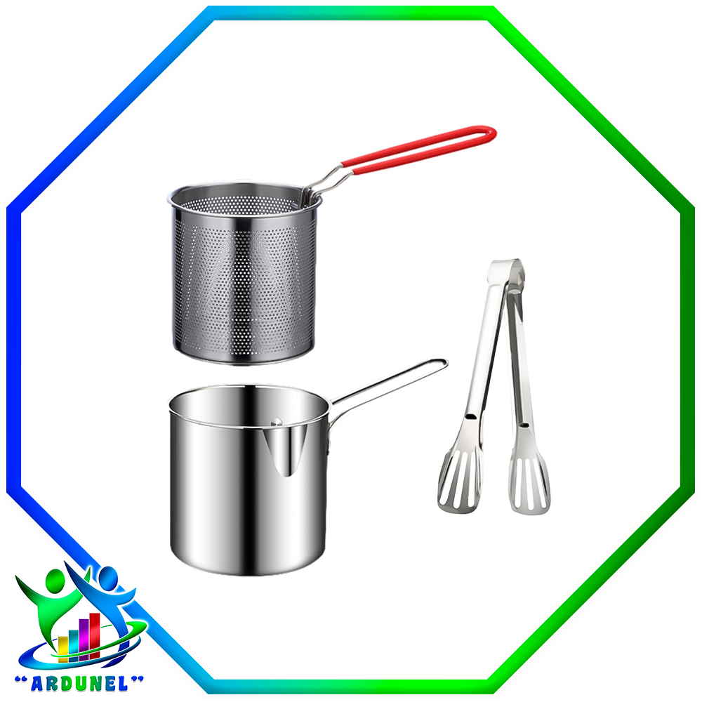 MINI FREIDORA DE 3 PIEZAS ACERO INOXIDABLE