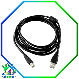 CABLE USB 2,0 AM/BM 1,8MTS NEGRO C/FILTRO ROWLAND