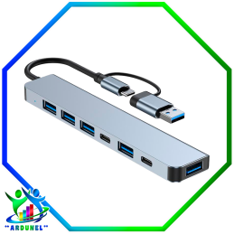ADAPTADOR HUB USB 3.0 DE 7 PUERTOS TIPO C